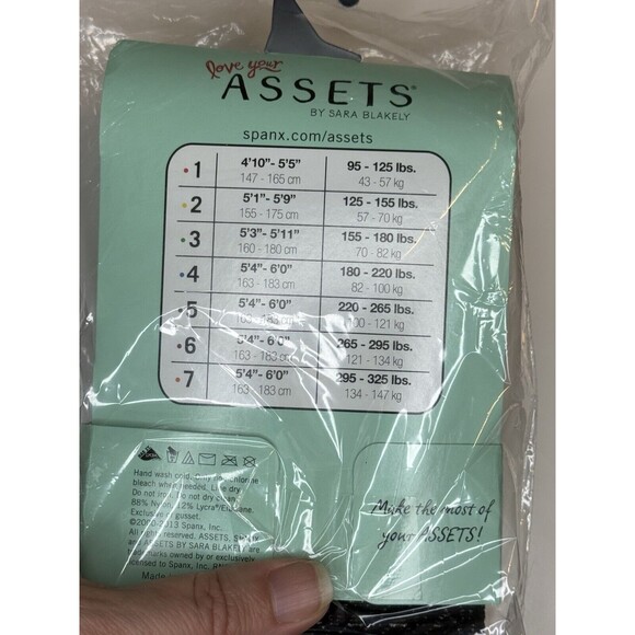SPANX LOVE YOUR ASSETS SHAPING TIGHTS Sz 2 BLACK TEXTURED WISHBONE NEW NIP HOSE - Picture 6 of 7